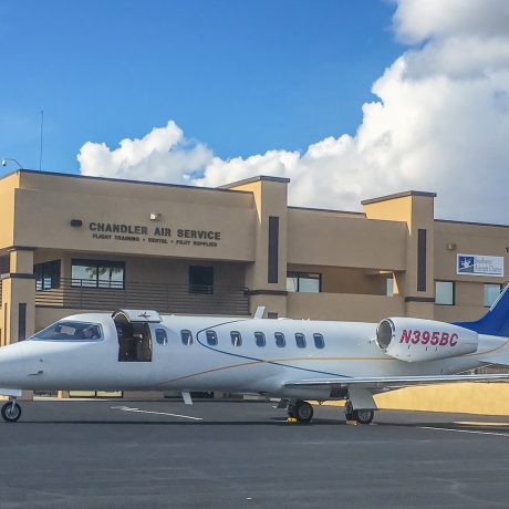 The Lear 45XR, an aircraft in the Southwest Aircraft Charter fleet, on the runway