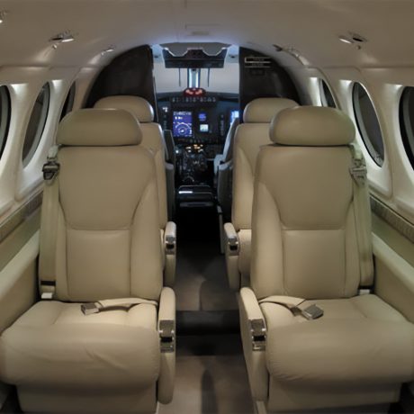 Interior view of The King Air B200, an aircraft in the Southwest Aircraft Charter fleet