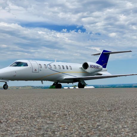 The Learjet 45XR on the runway